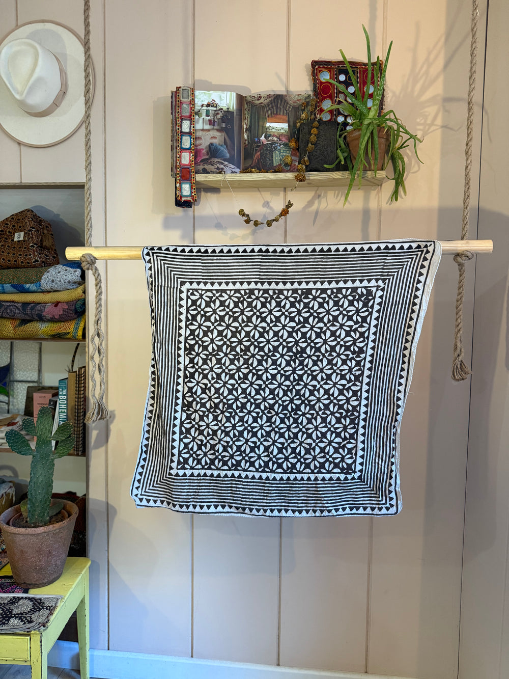 Block Printed Neckerchief - large #4