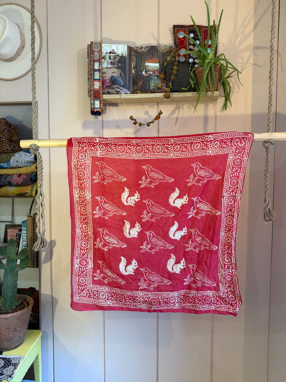 Block Printed Neckerchief - large #2