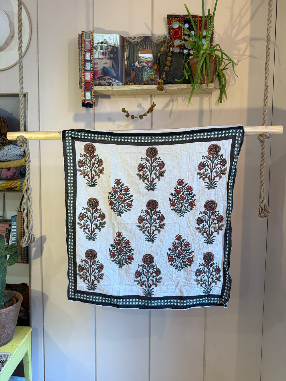 Block Printed Neckerchief - large #1