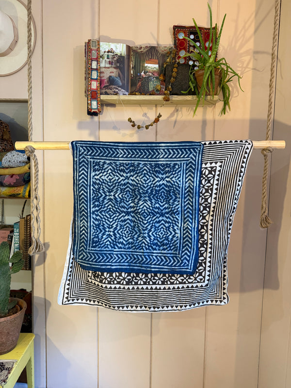 Block Printed Neckerchief - large #4