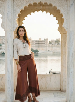 Nomad Wide Leg Cotton Trousers
