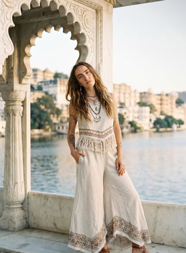 Nomad Wide Leg Cotton Trousers