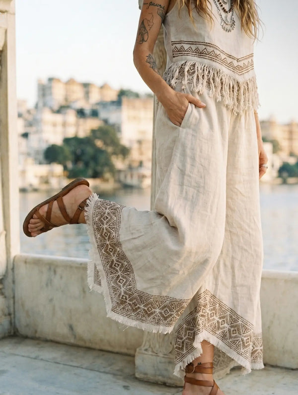 Nomad Wide Leg Cotton Trousers