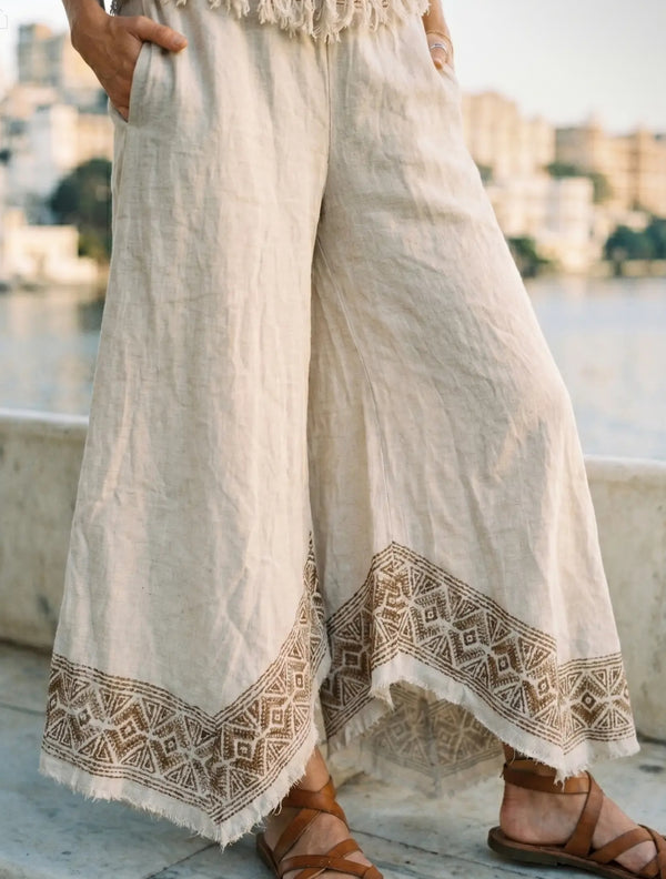 Nomad Wide Leg Cotton Trousers
