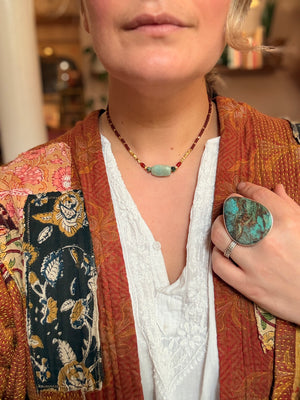 Amazonite Faceted Chunk Necklace