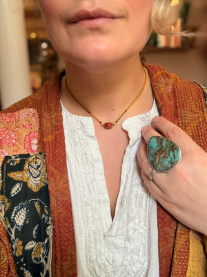 Red Ceramic Bead Necklace