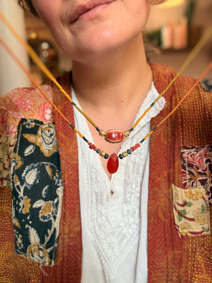 Red Ceramic Bead Necklace