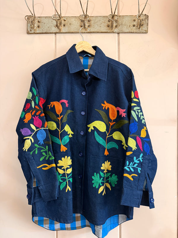 Denim Flora Shacket #10