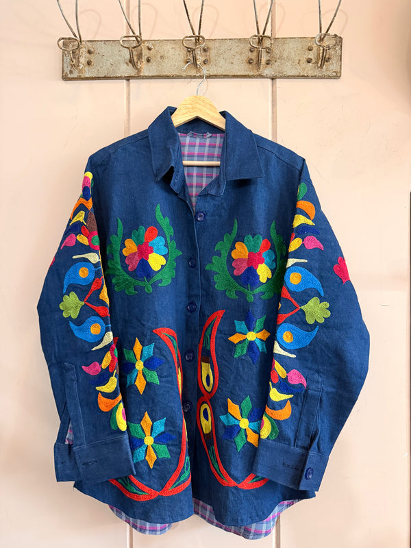 Denim Flora Shacket #5