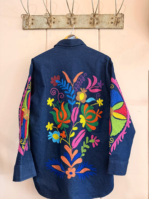 Denim Flora Shacket #1