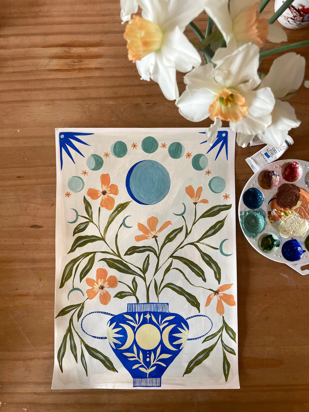 Moonflower Vase Art Print