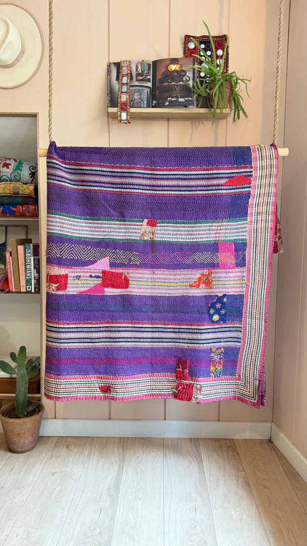 One-of-a-Kind Kantha Quilt #12
