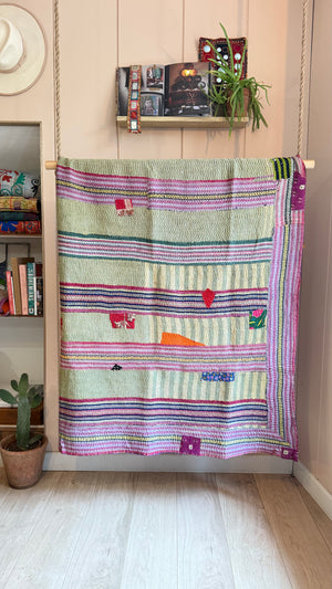One-of-a-Kind Kantha Quilt #12