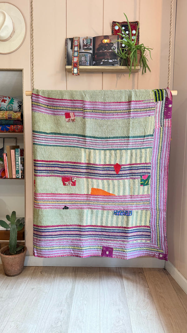 One-of-a-Kind Kantha Quilt #12