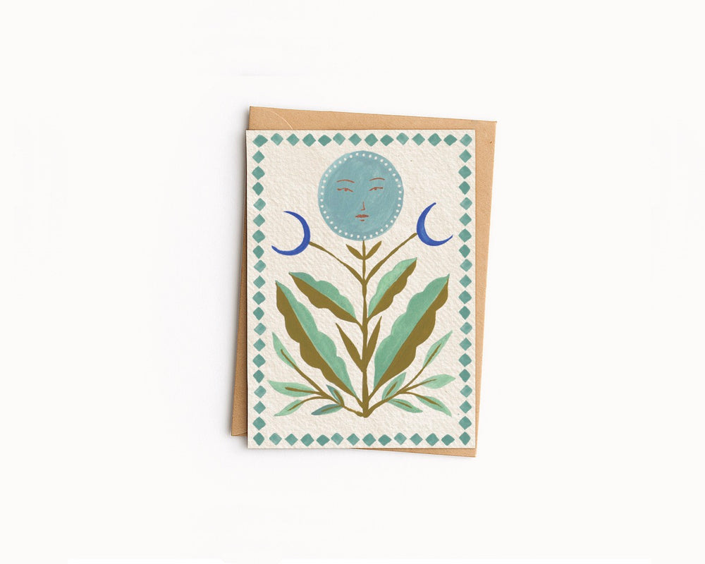 Lunar Ocean Flower Mini Card