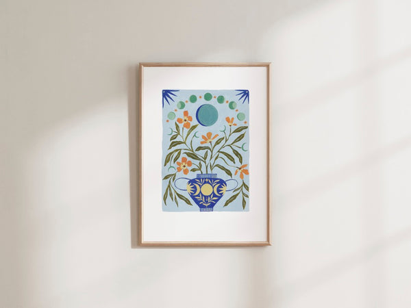 Moonflower Vase Art Print