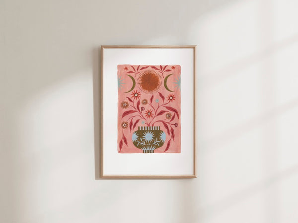 Pink Vase of Sunshine Art Print