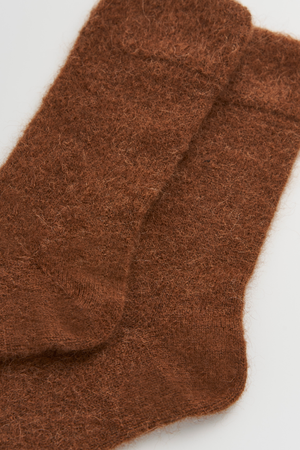 Chestnut Brown Ultra Soft Alpaca Socks: 2 sizes available