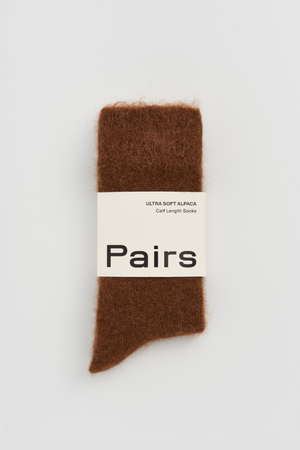 Chestnut Brown Ultra Soft Alpaca Socks: 2 sizes available