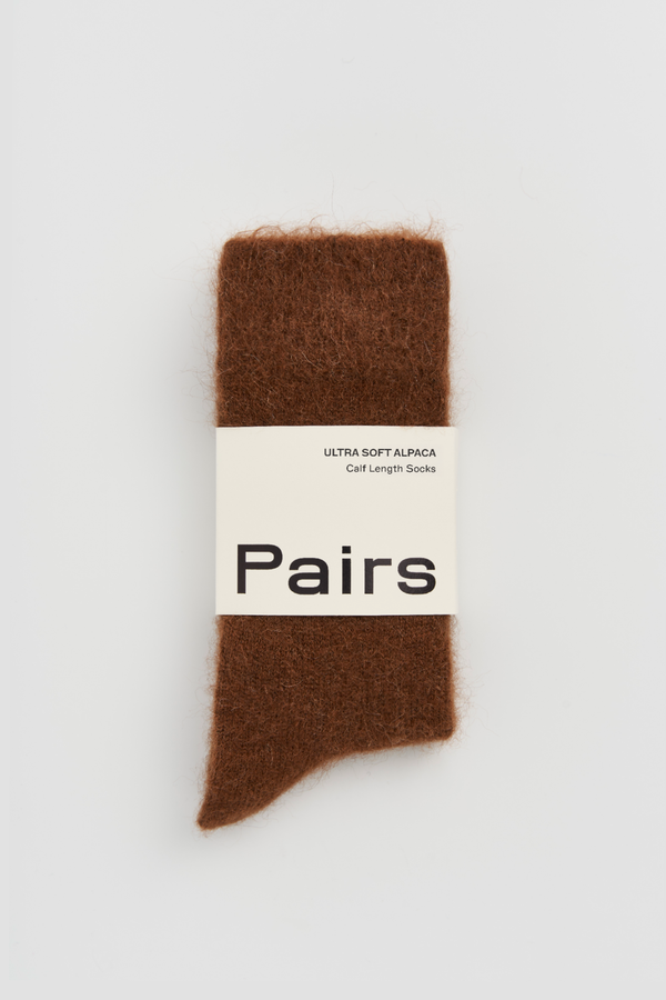 Chestnut Brown Ultra Soft Alpaca Socks: 2 sizes available
