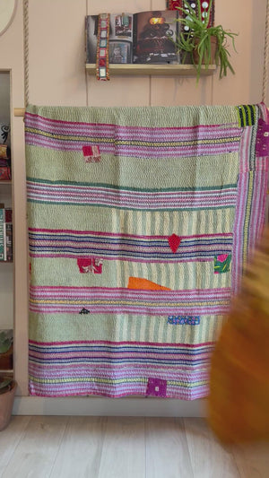 One-of-a-Kind Kantha Quilt #12