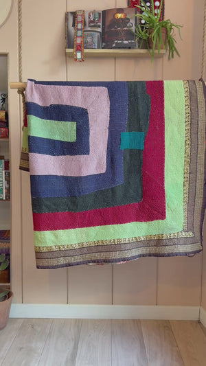 One-of-a-Kind Kantha Quilt #14