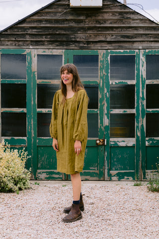 Polly Linen dress - Olive
