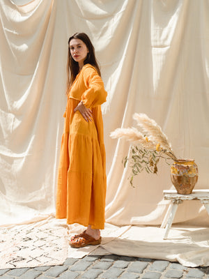 The 'Rosa' dress-turmeric