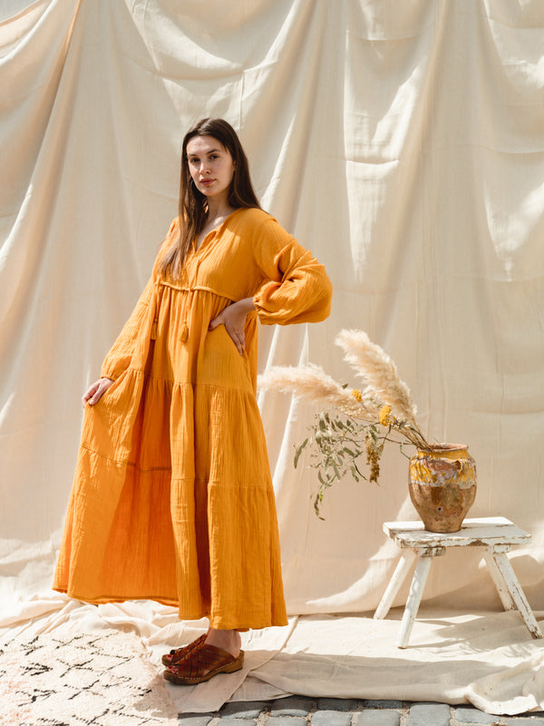 The 'Rosa' dress-turmeric