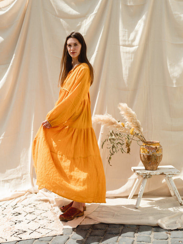 The 'Rosa' dress-turmeric
