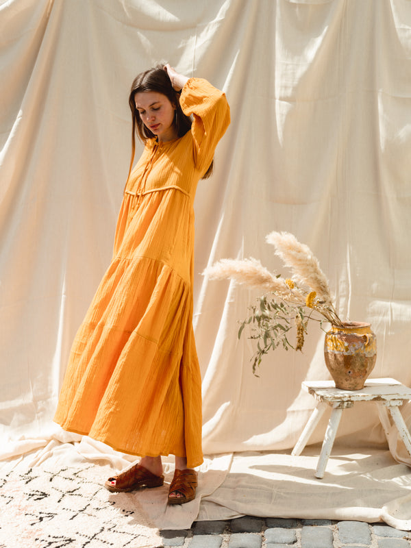 The 'Rosa' dress-turmeric