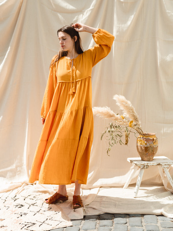 The 'Rosa' dress-turmeric