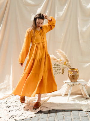 The 'Rosa' dress-turmeric