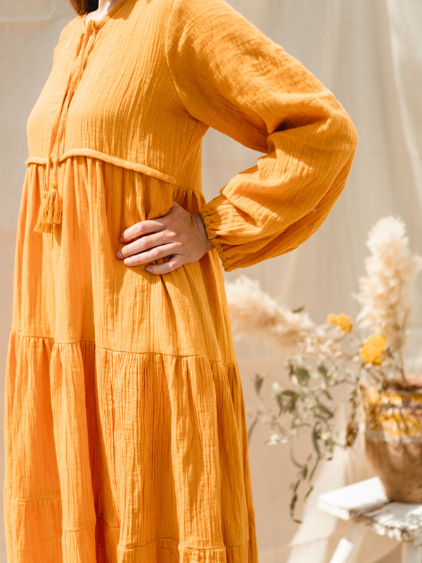 The 'Rosa' dress-turmeric