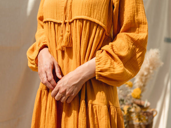 The 'Rosa' dress-turmeric
