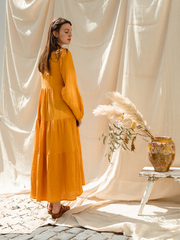 The 'Rosa' dress-turmeric