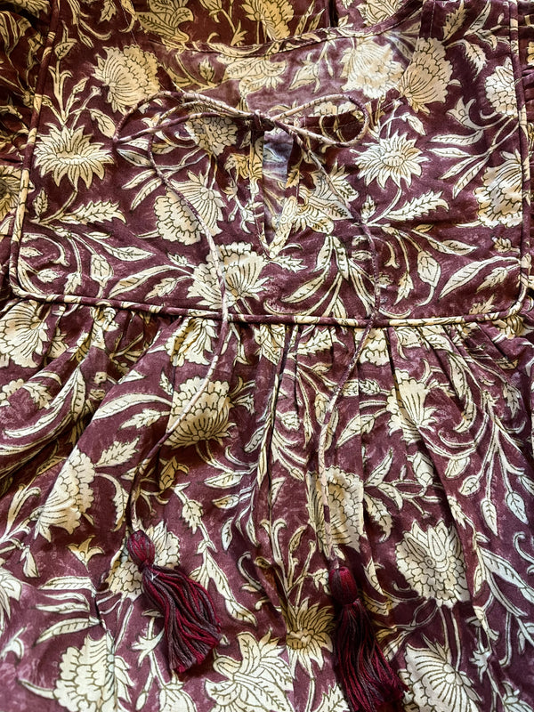 Sample block print folk dress - S