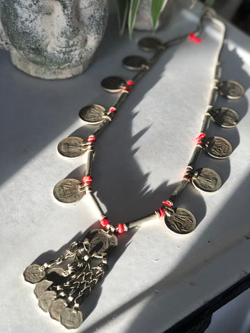 Vintage Indian coin necklace