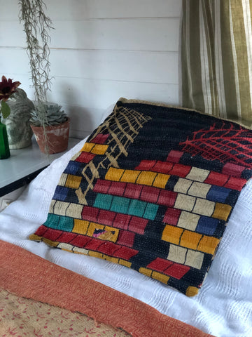 Kantha cushion cover- square