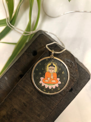 Hand painted Indian pendant- Little Buddha