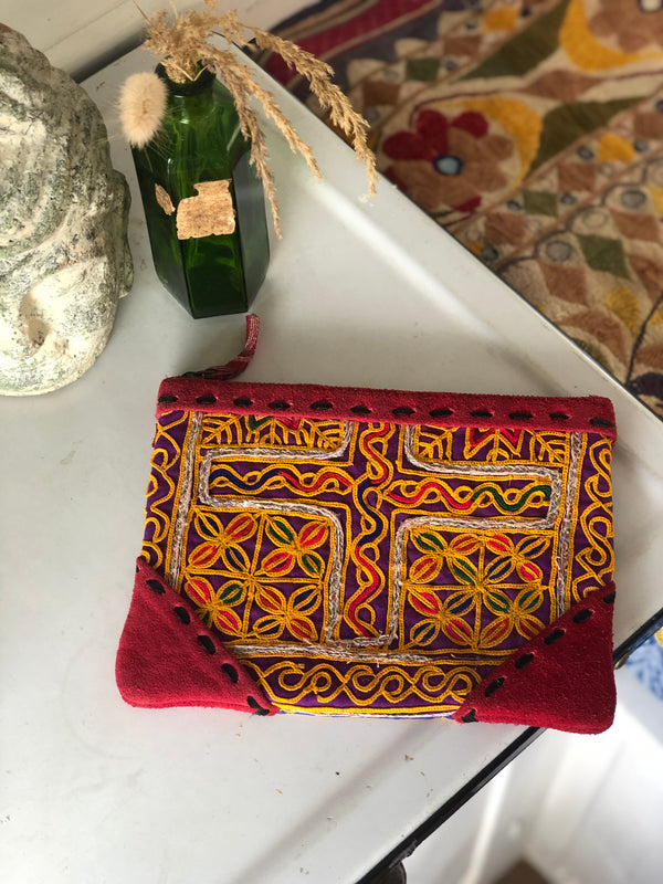 Indian embroidered clutch/pouch bag