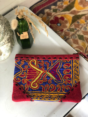 Indian embroidered clutch/pouch bag