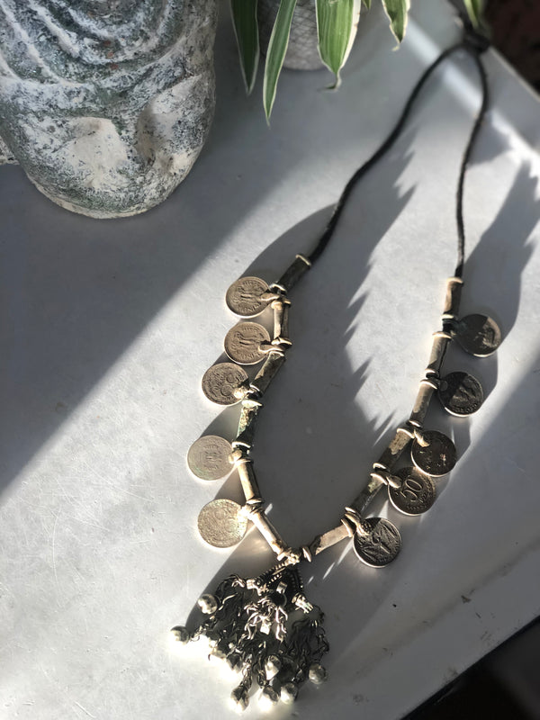 Vintage Indian coin necklace