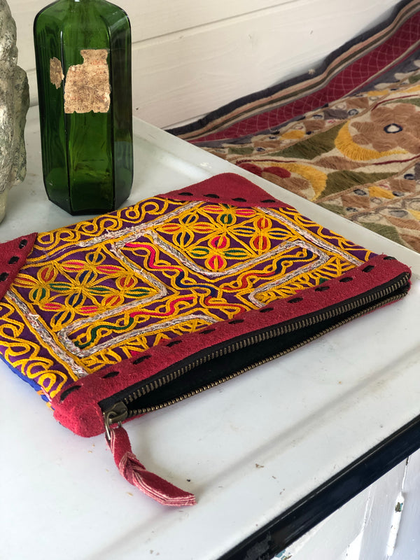 Indian embroidered clutch/pouch bag