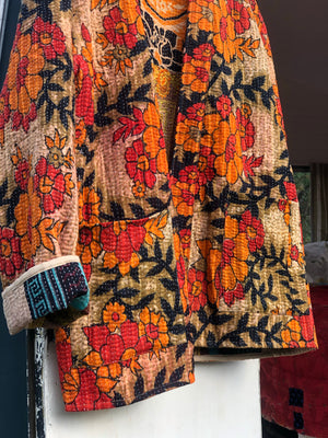Kantha short robe -  x large