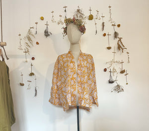 Sample block print cropped kimono - s/m