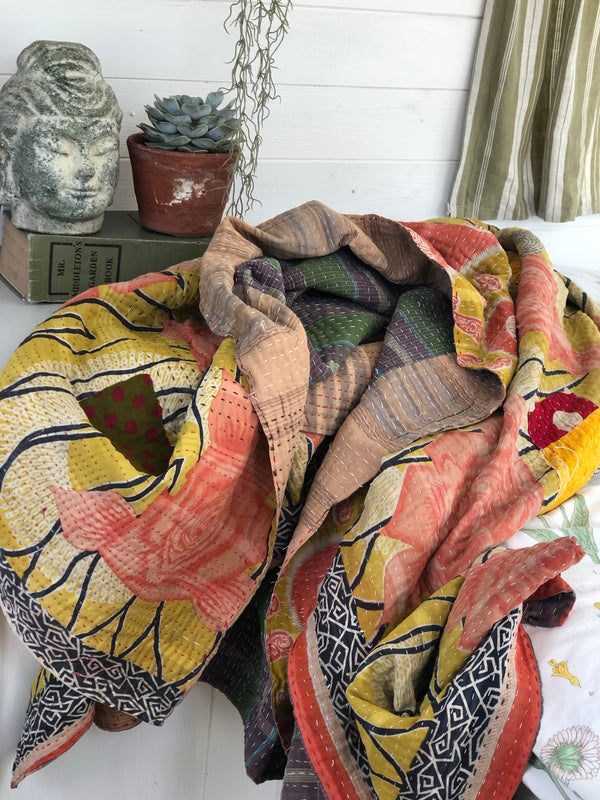 Vintage Kantha Throw